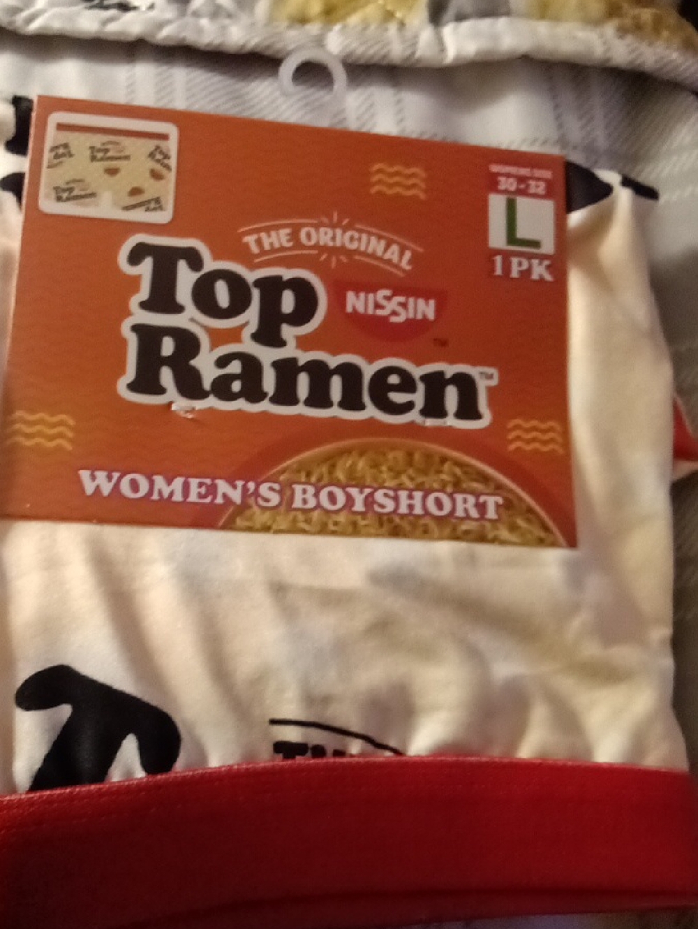 Women's Boyshort - White with Red Trim